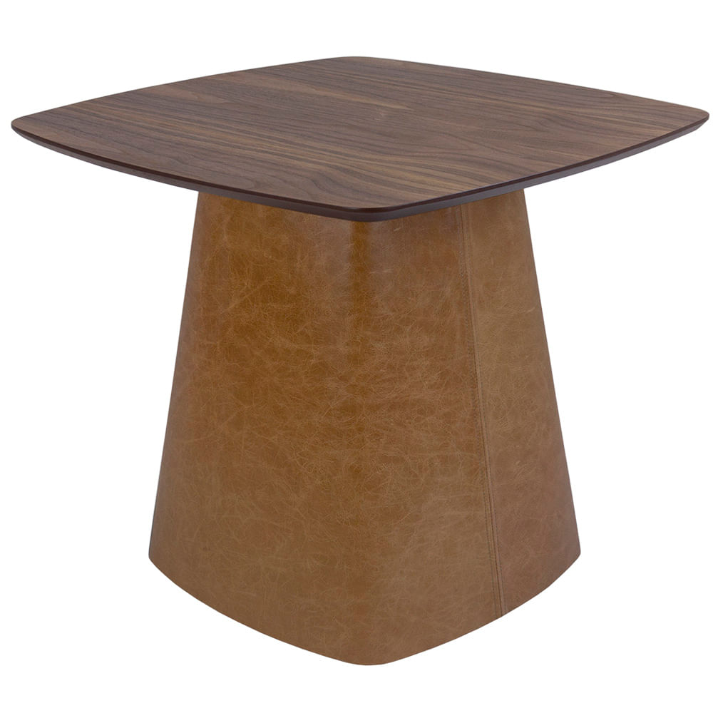 Mesa Lateral Bolero Tampo Nogueira e Base Recouro Caramelo - Baixa 2